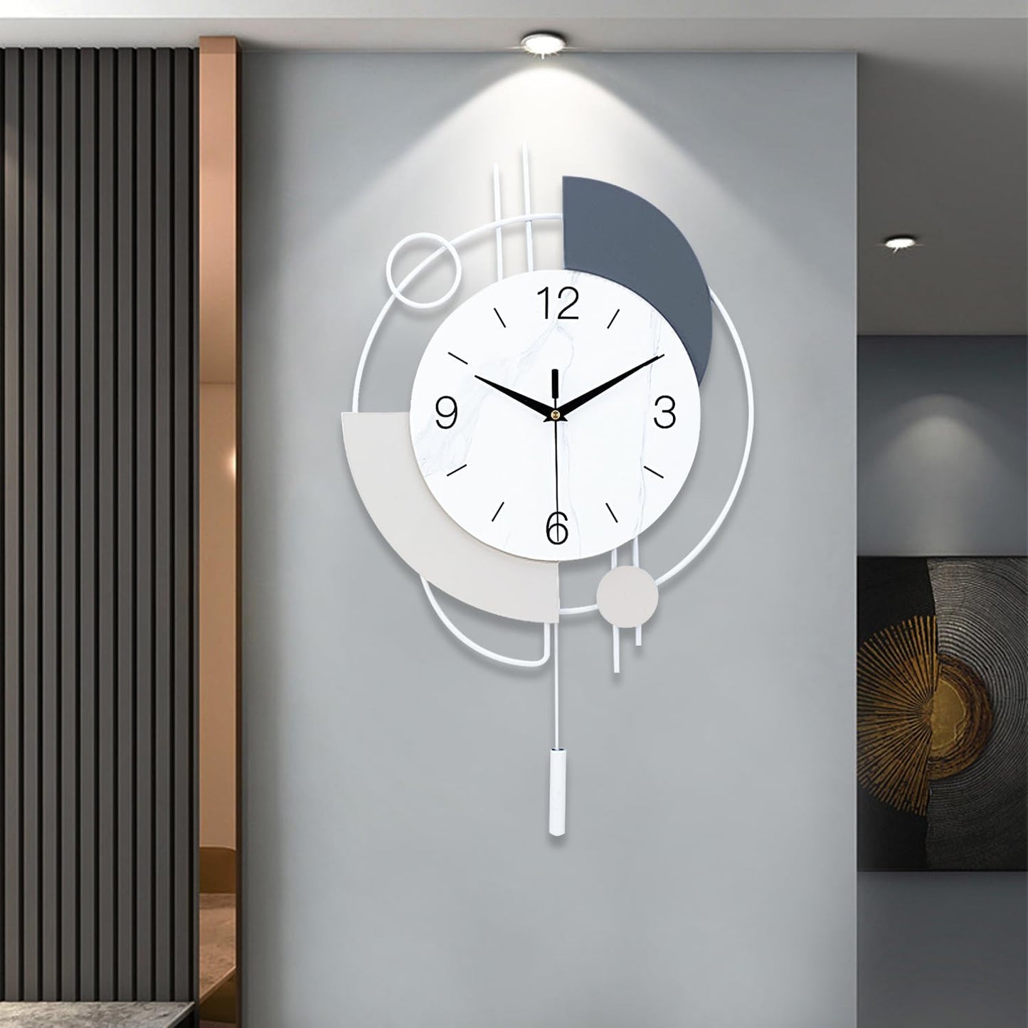 Abstract Shaped Geometric Wall Clock White