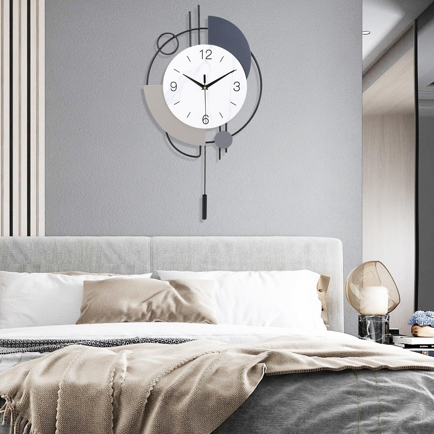 Abstract Shaped Geometric Wall Clock Black