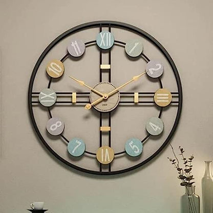 Modern Circular Metal Wall Clock For Home Decor