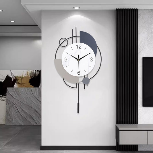 Abstract Shaped Geometric Wall Clock Black