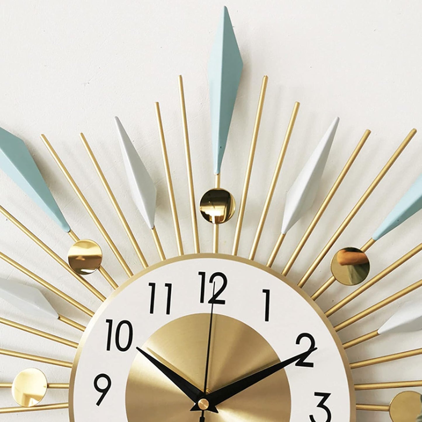 Large Wall Clock Metal Decorative Clock Green