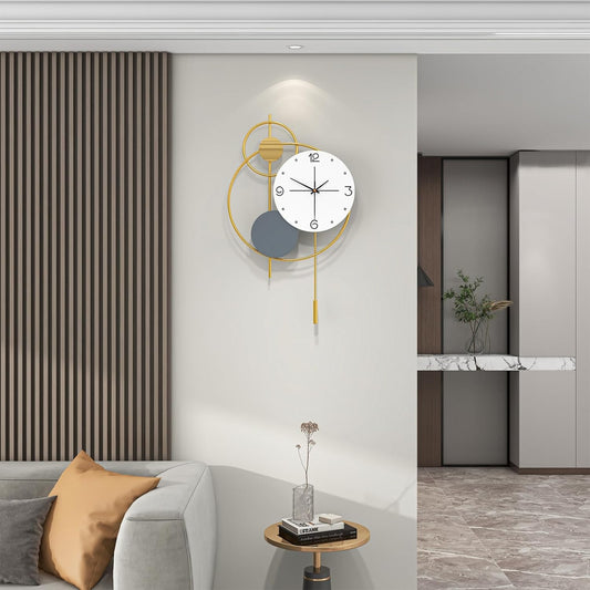 Abstract Shaped Analogue Contemporary Wall Clock Gold