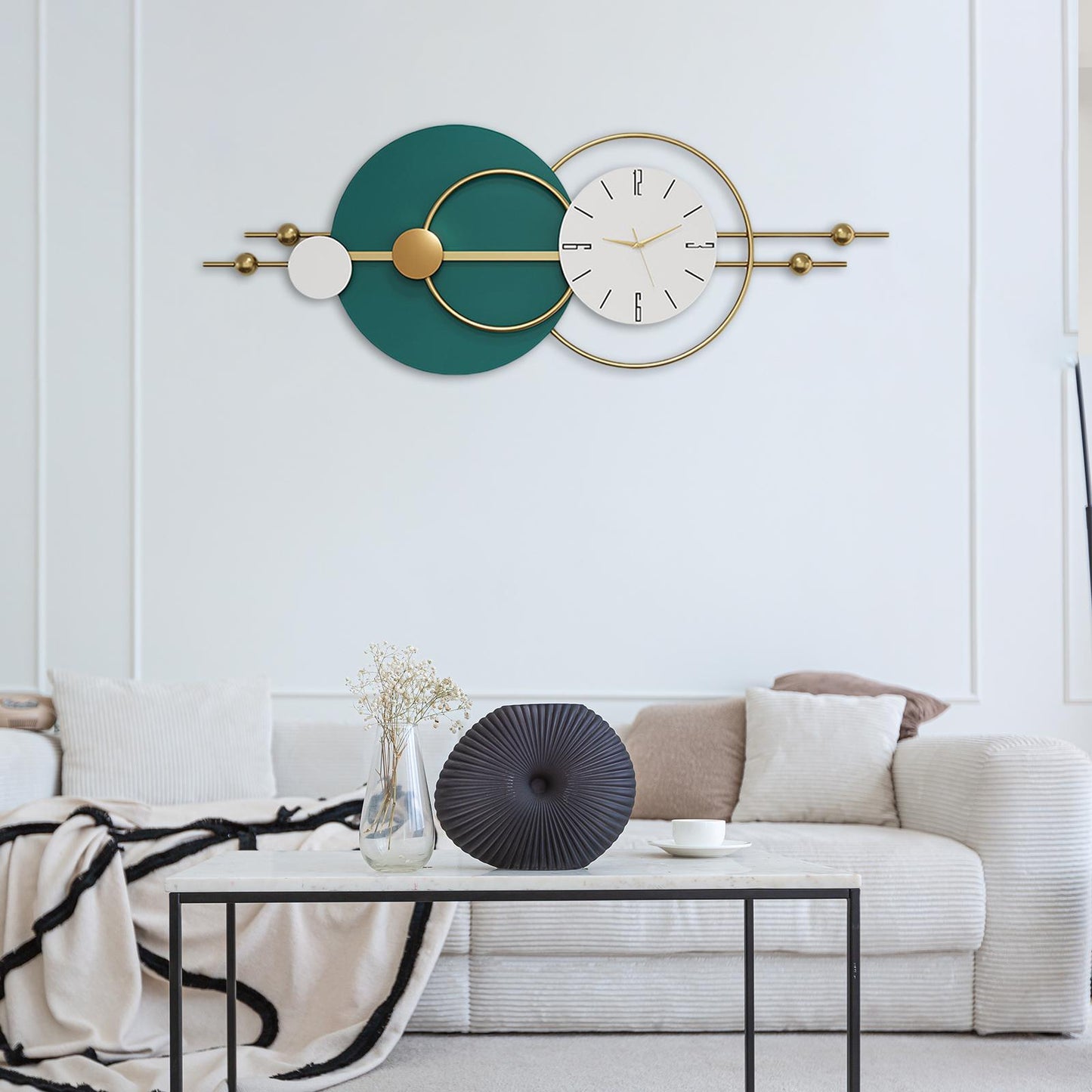 Modern Creative Metal Wall Clock Green