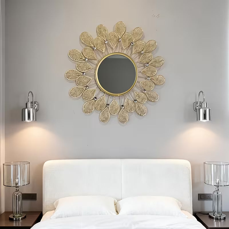 French Style Leaf Frame Round Wall Mirror - The1000BC