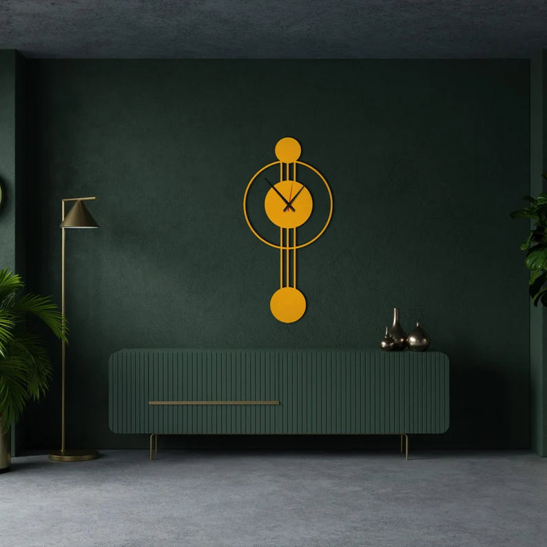 Large Metal Wall Clock Modern Geometric Clock - The1000BC