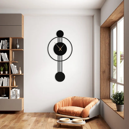 Large Metal Wall Clock Modern Geometric Clock - The1000BC