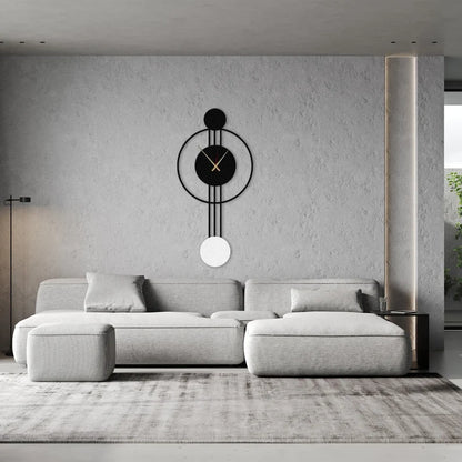 Large Metal Wall Clock Modern Geometric Clock - The1000BC